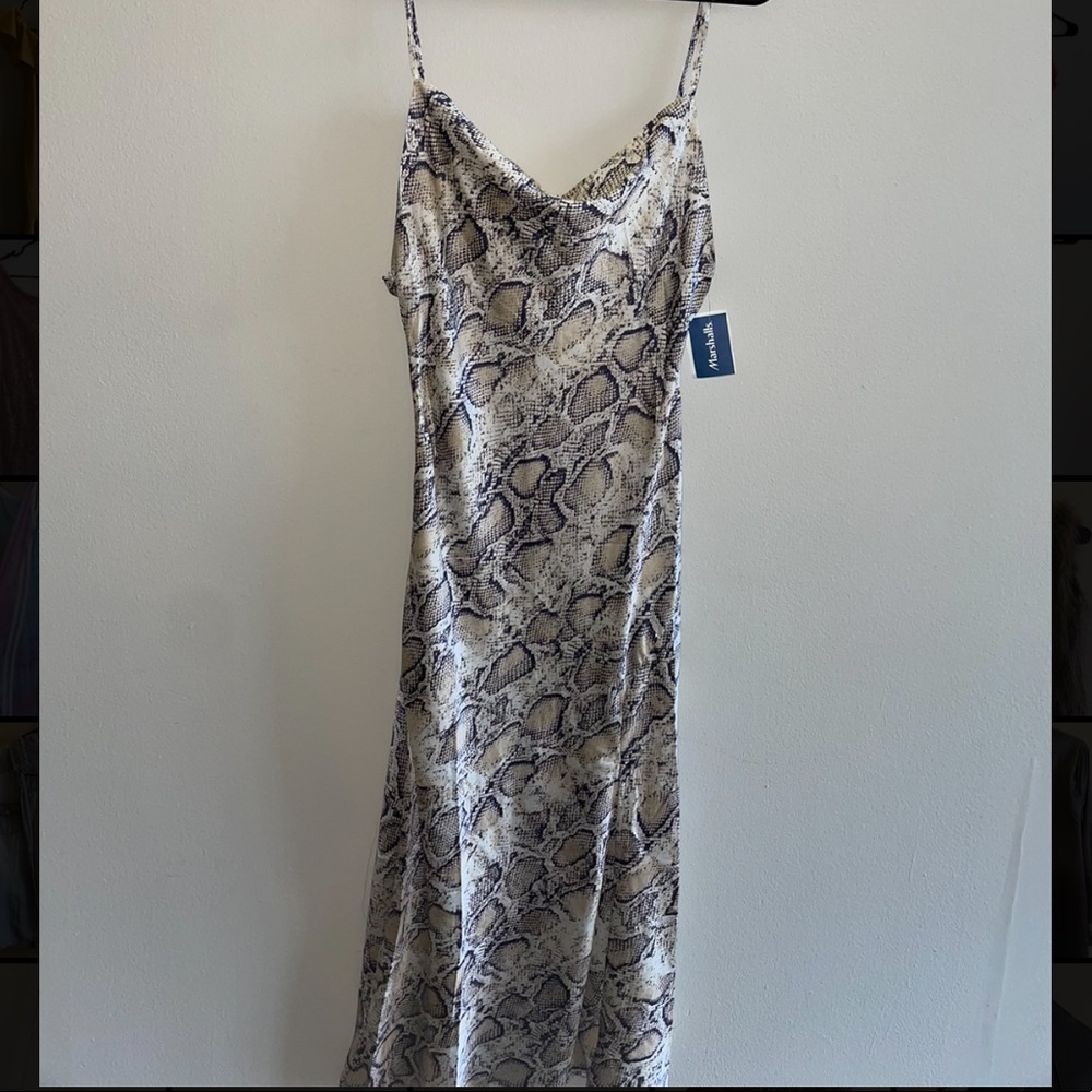 Snakeskin purple and tan dress